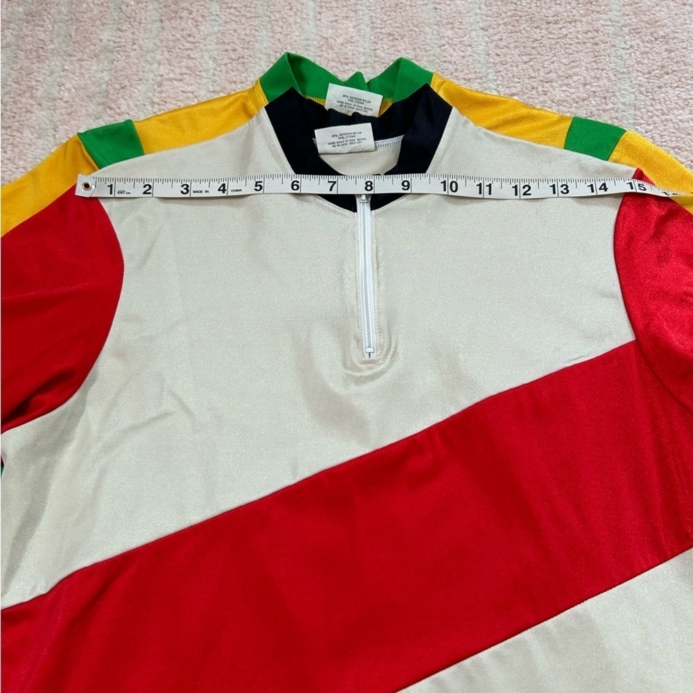2 Vintage Schnaubelt Shorts Cycling Jerseys 1/4 Zip Yellow Green Tan Red Black M - Picture 7 of 14